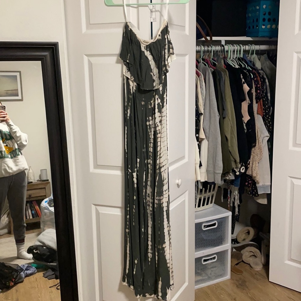 Tie Dye Strapless Jumpsuit